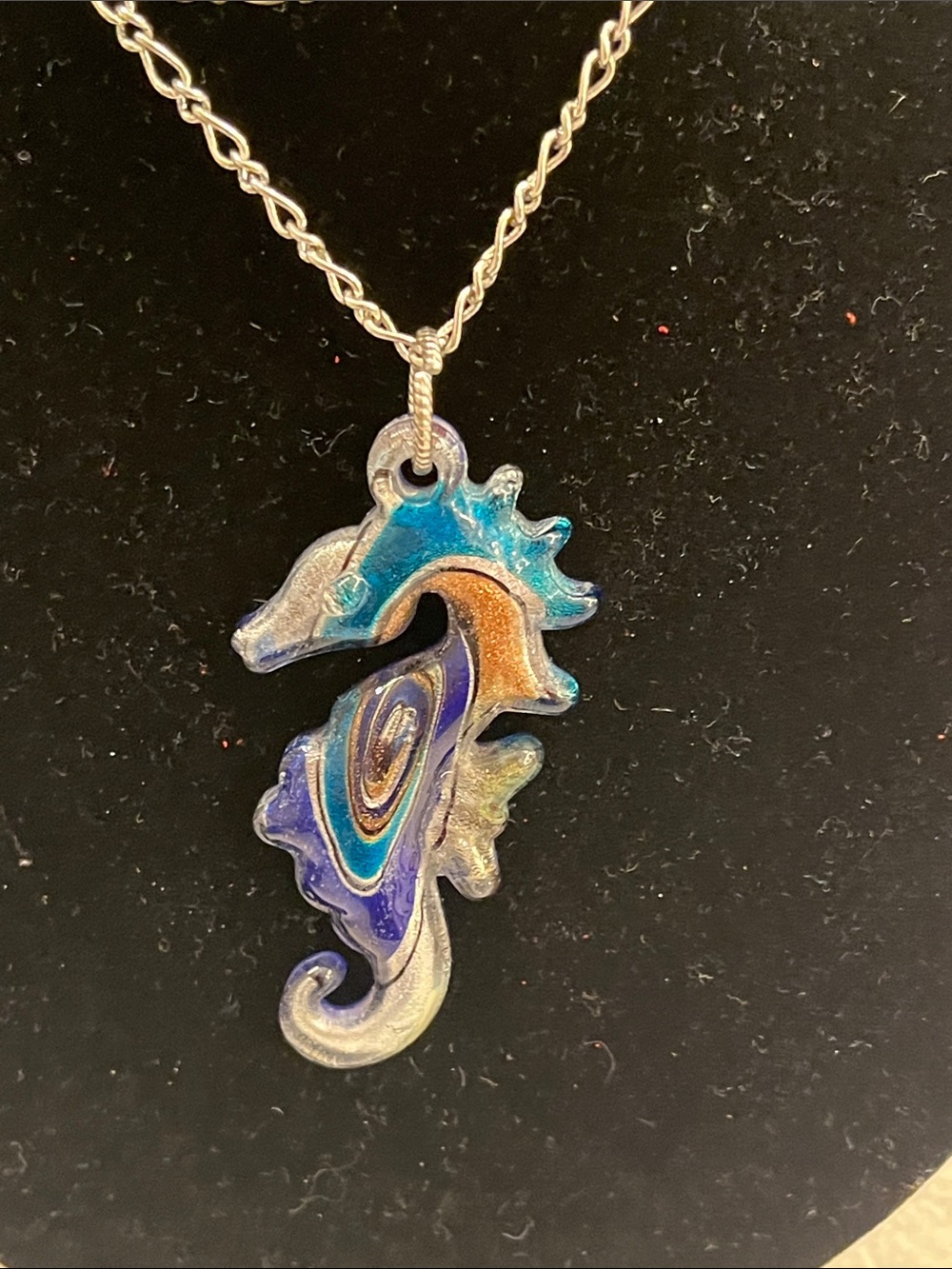 Glass seahorse on 28inch Necklace